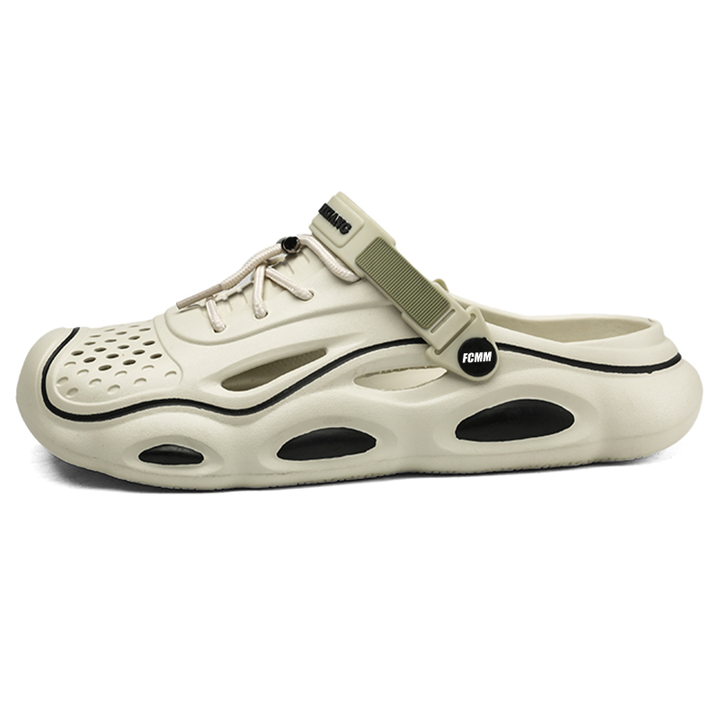 

FCMM Мужские противоскользящие тапочки с закрытым носком EVA бежевые, цвет Beige