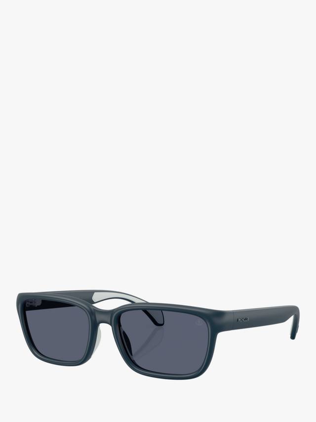 

ME8002 унисекс прямоугольные солнцезащитные очки Moncler, Matte Blue/Blue