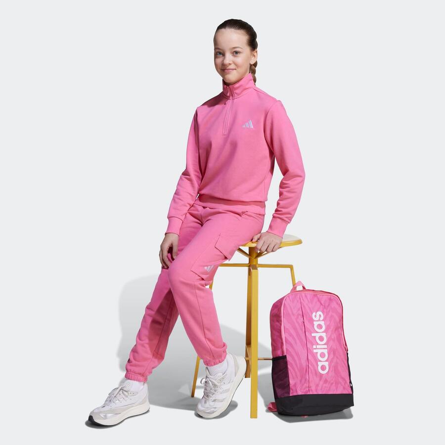 Детская толстовка ADIDAS с короткой молнией - розовая — фото 2