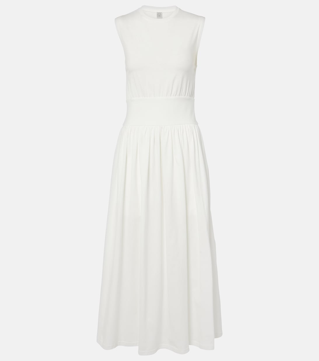 

Платье миди из хлопкового джерси Toteme, Off-White