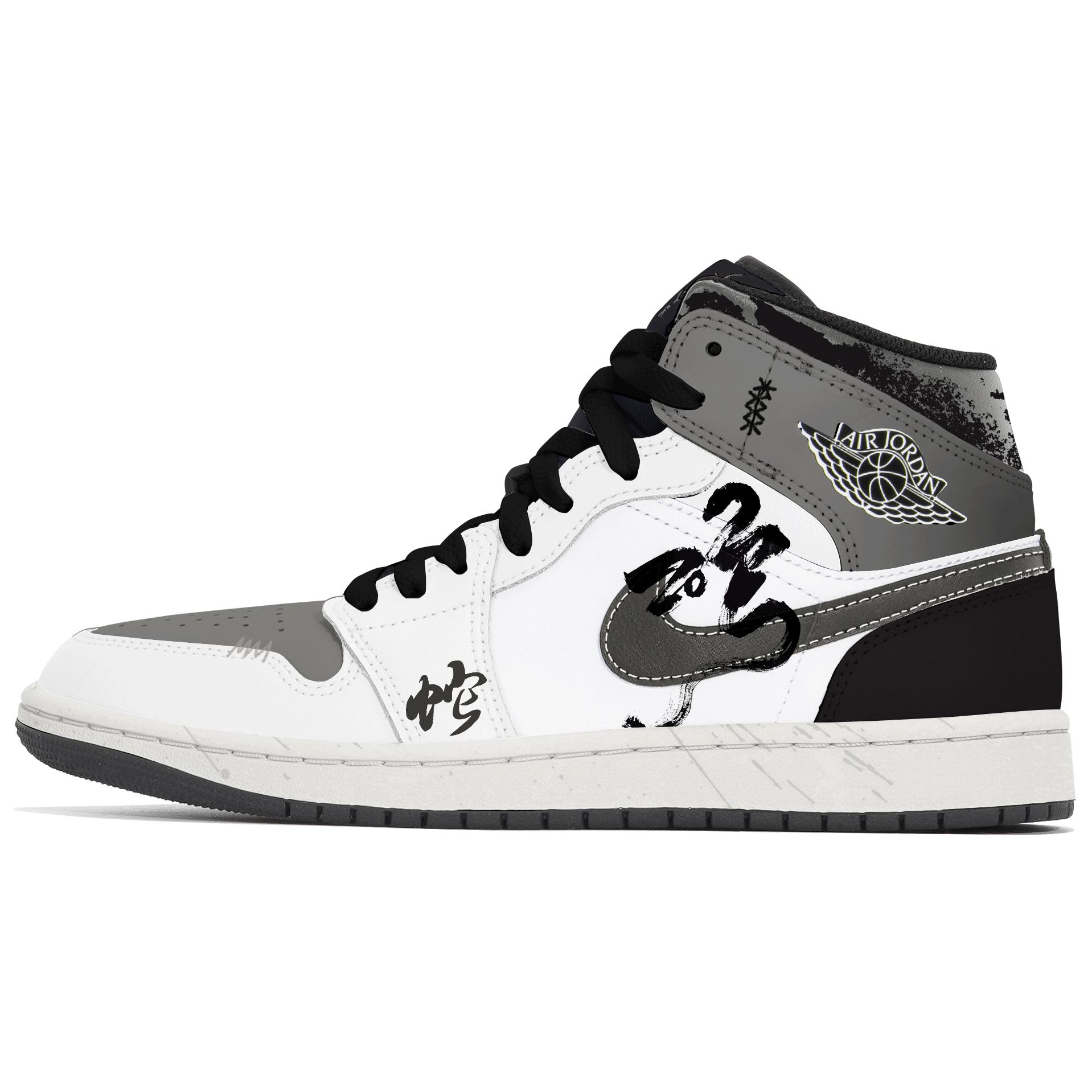 

Air 1 устойчивые к истиранию кроссовки mid top винтажные мужские gray Jordan, темно-серый