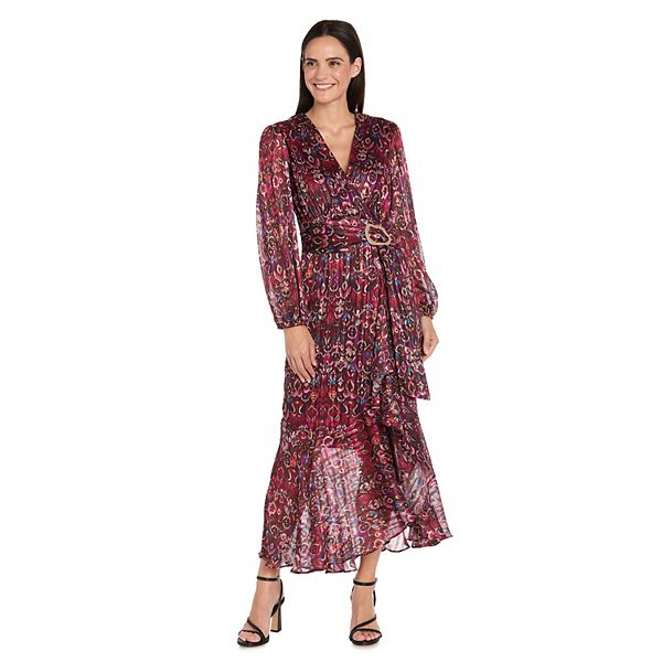 

Женское платье из металлизированного шифона с принтом R&M Richards