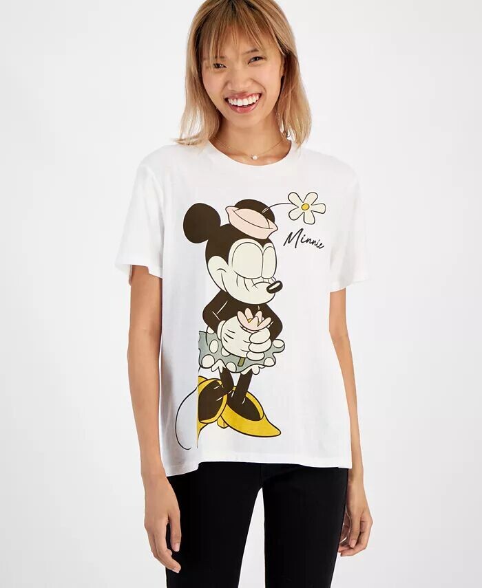 

Хлопковая футболка свободного кроя с рисунком Минни Маус для юниоров Disney, белый