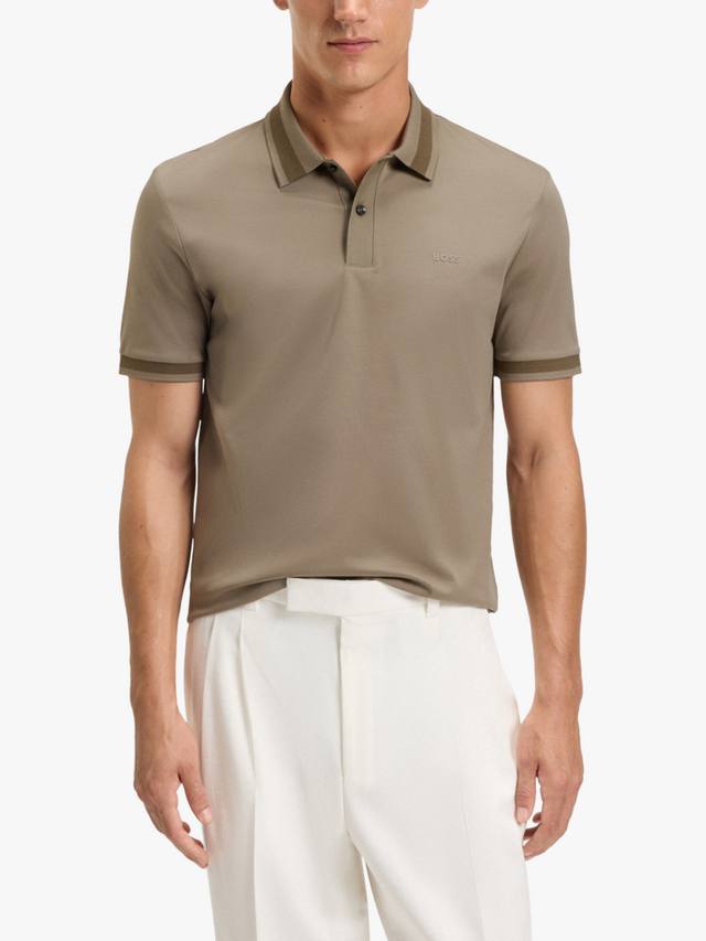 

BOSS хлопковая поло с контрастными деталями HUGO BOSS