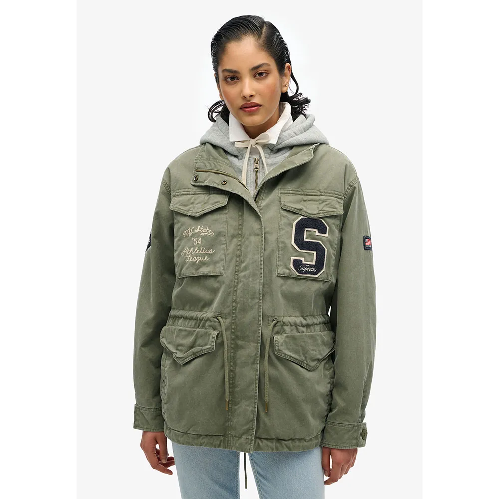 

Куртка Superdry Jersey Emb Military, зеленый