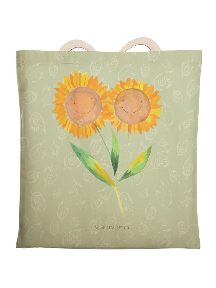 

Шоппер Mr. & Mrs. Panda Einkaufstasche Blume Sonnenblume ohne Spruch, цвет Blattgrün