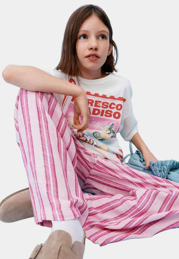 Брюки прямого кроя Marks & Spencer, бледно-розовый
