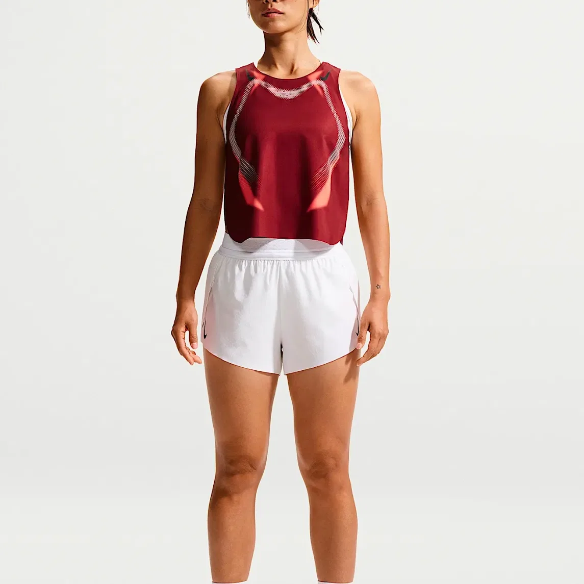 Женский топ для бега AEROSWIFT Running Tank Top Nike, Team Red/Black/Black — фото 3