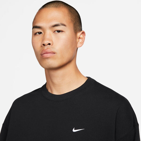 Толстовка Nike Solo Swoosh French Terry Crew 'Black', черный — фото 2
