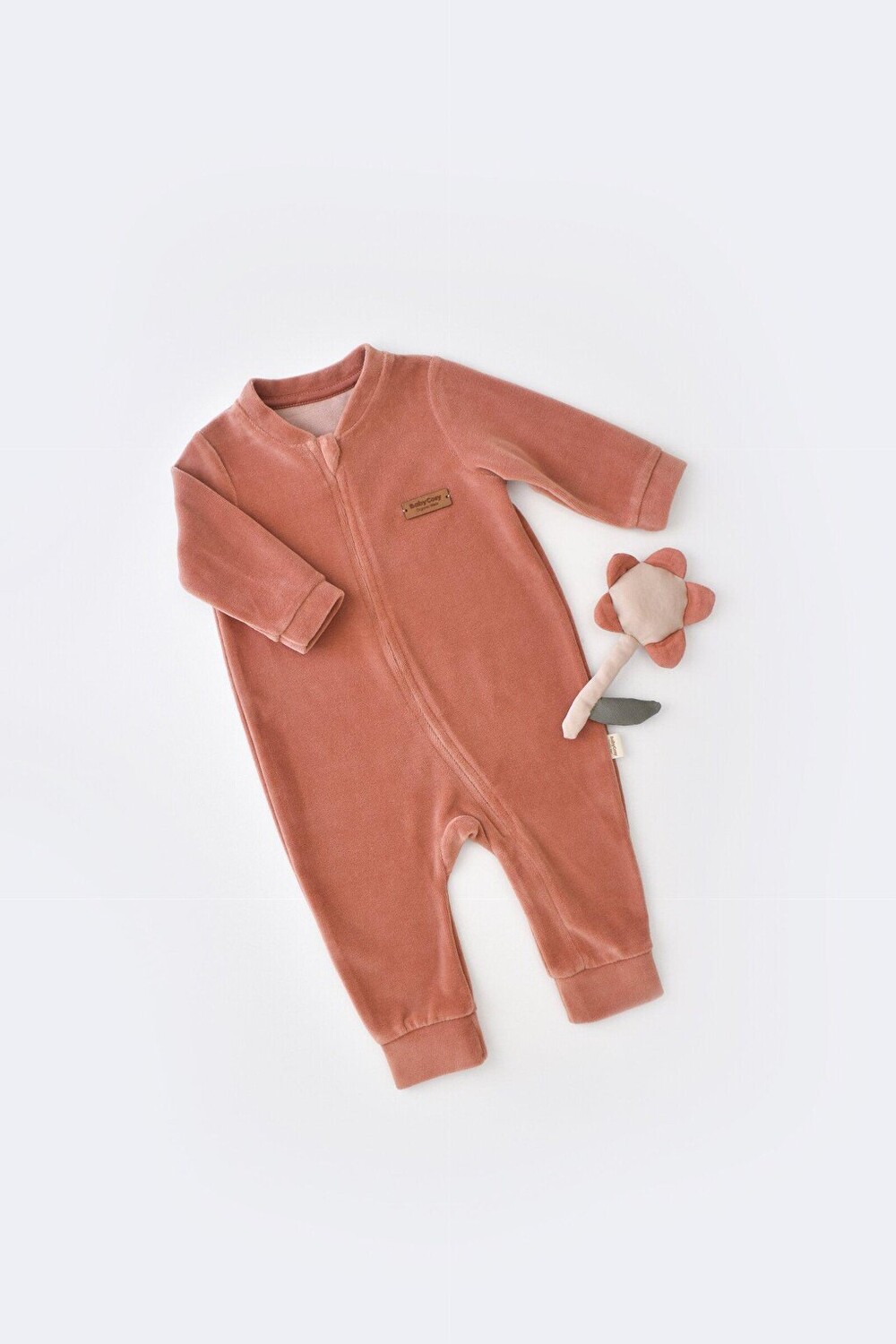 

Бархатный комбинезон на молнии BabyCosy Organic Wear, медь