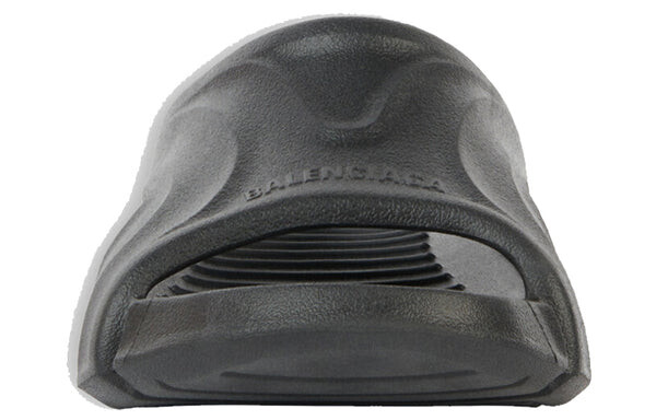 Тапочки mold slides 'black' Balenciaga, черный — фото 4