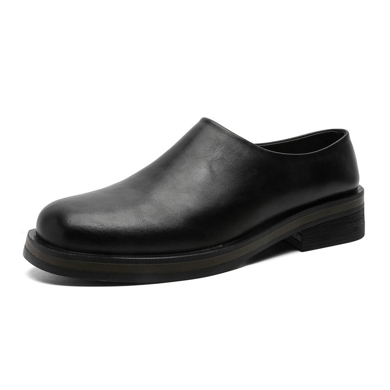 

WEISHIBANGWEI Мужские повседневные туфли с черной скрытой платформой, цвет Black Hidden Wedge