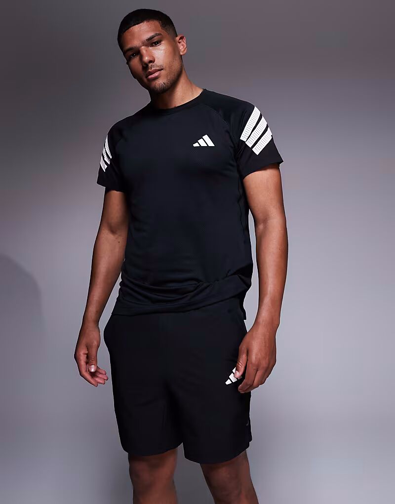 

Шорты Adidas Training Gym+ с тремя полосками черного цвета Adidas Performance