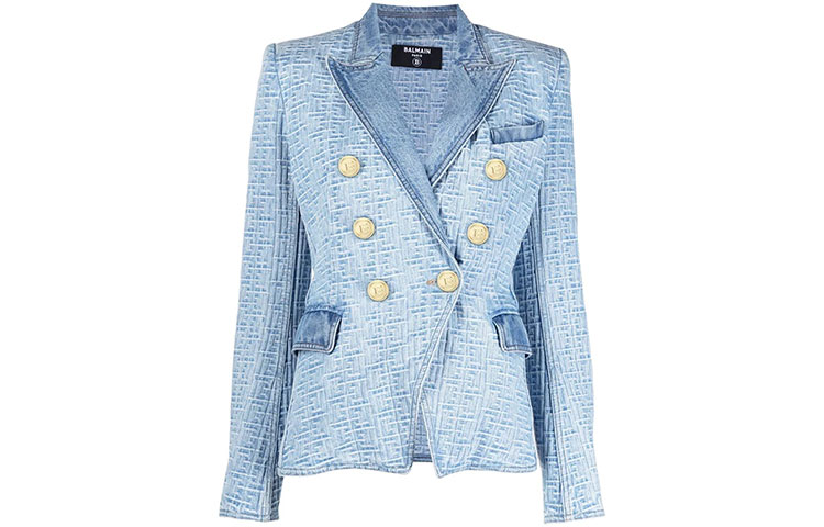

Женский синий деловой костюм BALMAIN