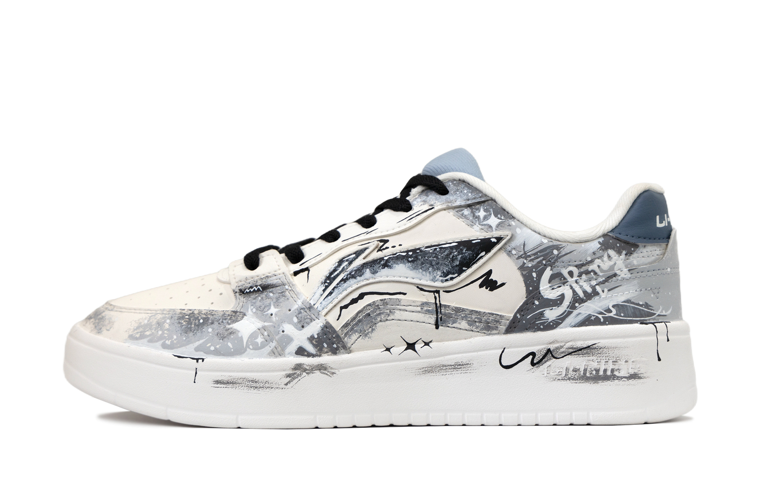 

Мужские низкопрофильные скейтбордные кроссовки LiNing Acer Truncatum Mist Sea, Trace Space, износостойкие и противоскользящие, темно-серый