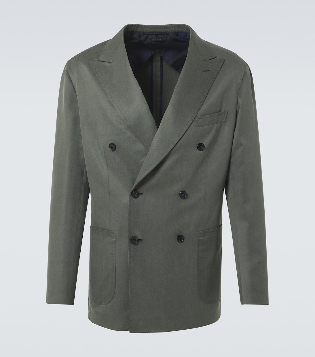 

Блейзер из габардина из шелка и кашемира Soffio Brioni, цвет dark green bottle