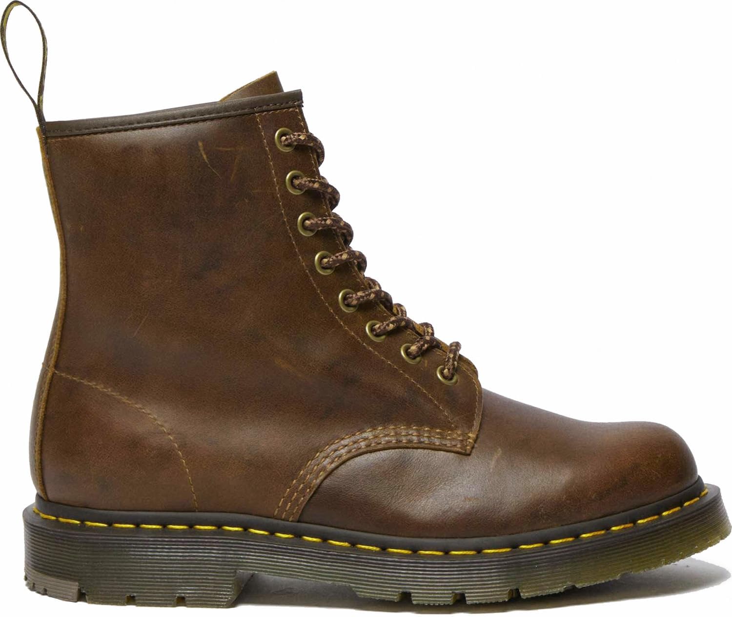 Рабочие ботинки Dr. Martens 1460 Originals унисекс с 8 люверсами, мягким носком и нескользящей подошвой, высота 6 дюймов, Dark Tan — фото 3