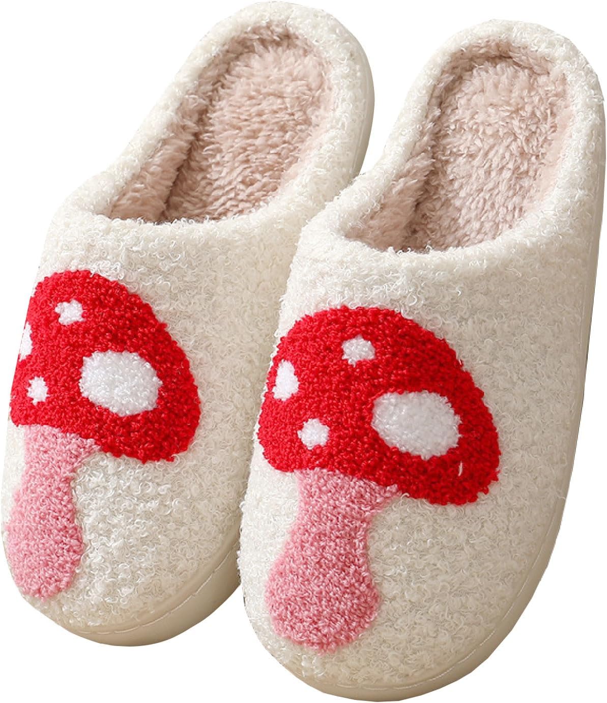 

Мультяшные тапочки для женщин и мужчин, милые, уютные, плюшевые, теплые тапочки на дома и улицу, «Встретимся в полночь», клубника, гриб, злые глаза, сердечки-любовь V Opxin, Mushroom