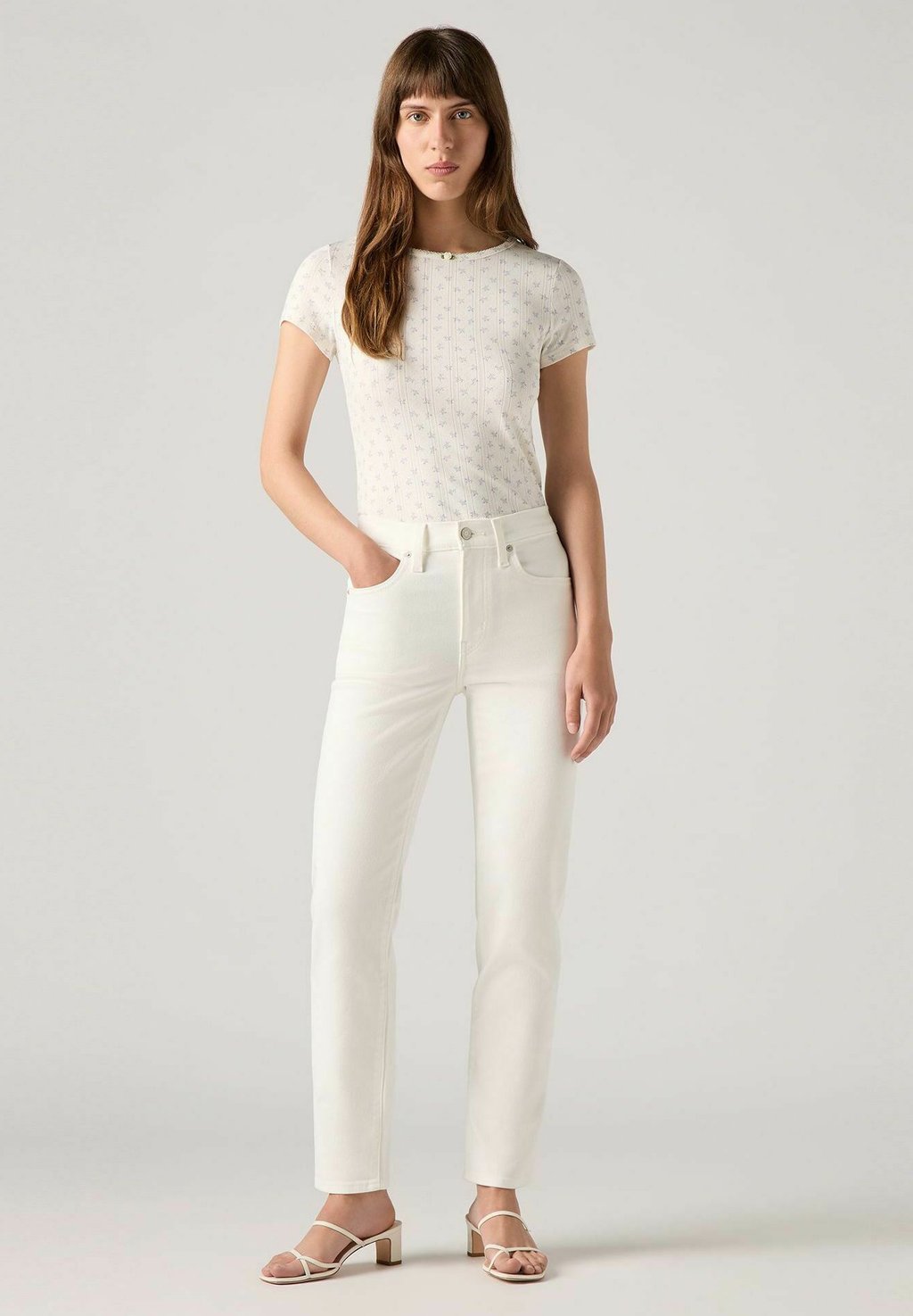 Джинсы облегающего кроя 724 HIGH RISE STRAIGHT Levi's, бежевый — фото 2