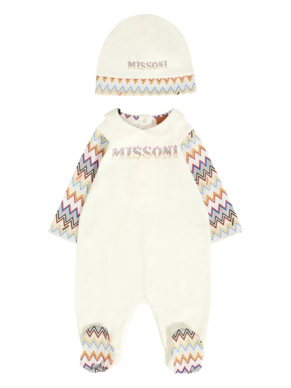 

Комплект для новорожденного с узором зигзаг Missoni Kids, нейтральный