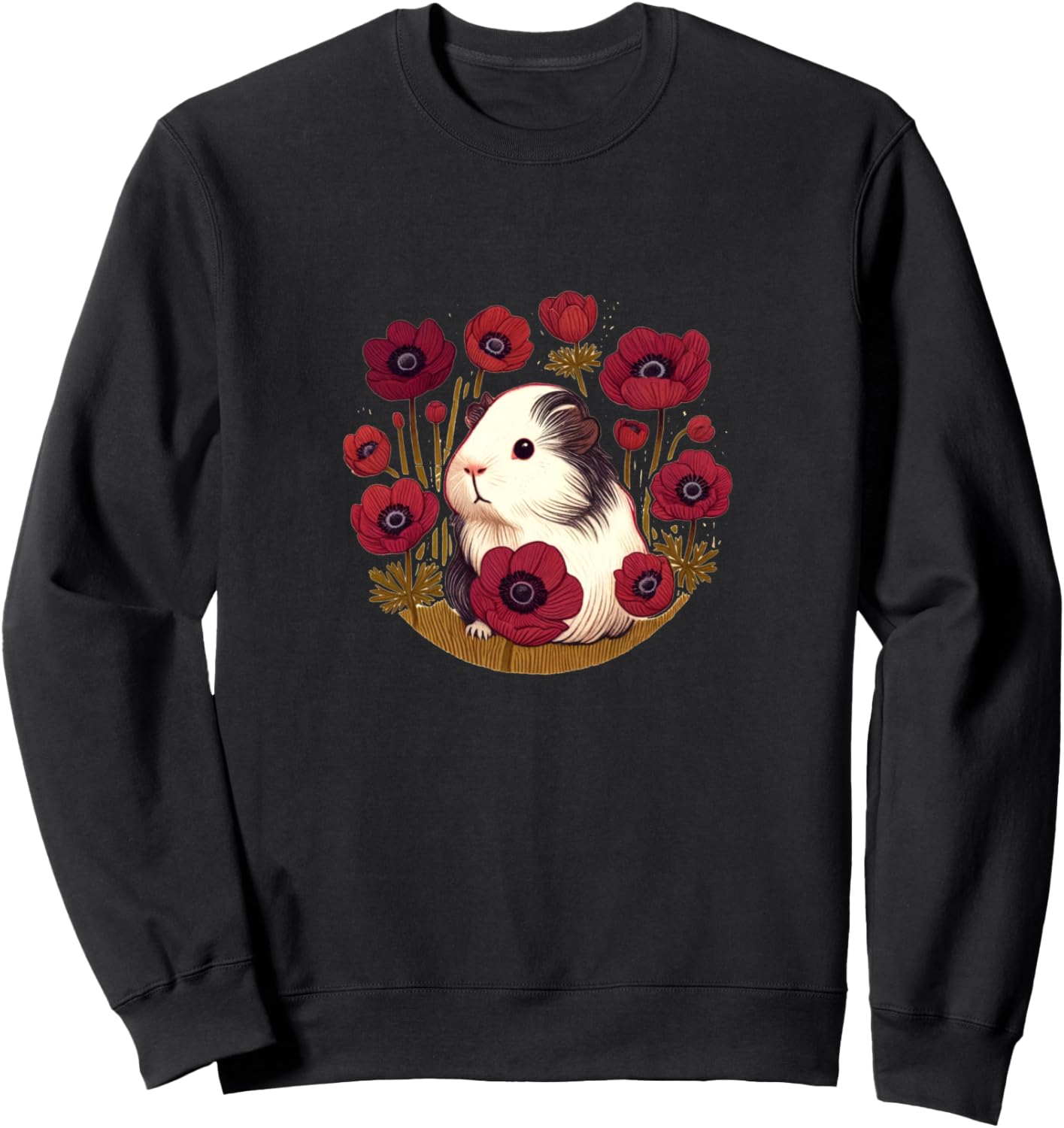 

Забавный цветочный рисунок морской свинки, милая морская свинка. Толстовка Guinea Flora Snugg, черный