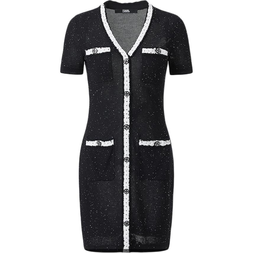 

Женское платье с коротким рукавом KARL LAGERFELD SS25 KARL LAGERFELD / Karl Lagerfeld Jeans, черный