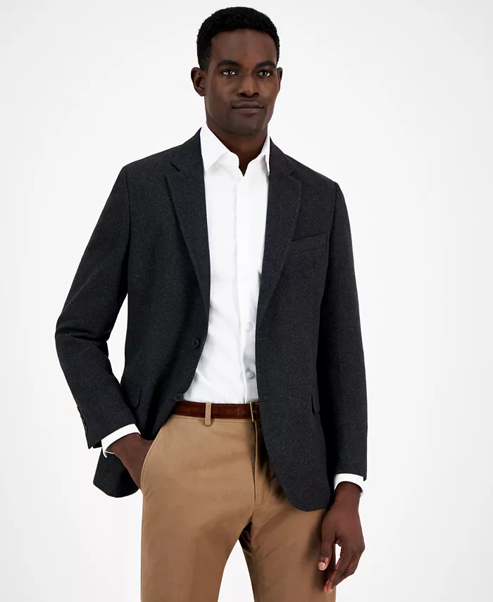 

Мужской спортивный пиджак Modern-Fit из твида однотонного цвета Nautica, серый