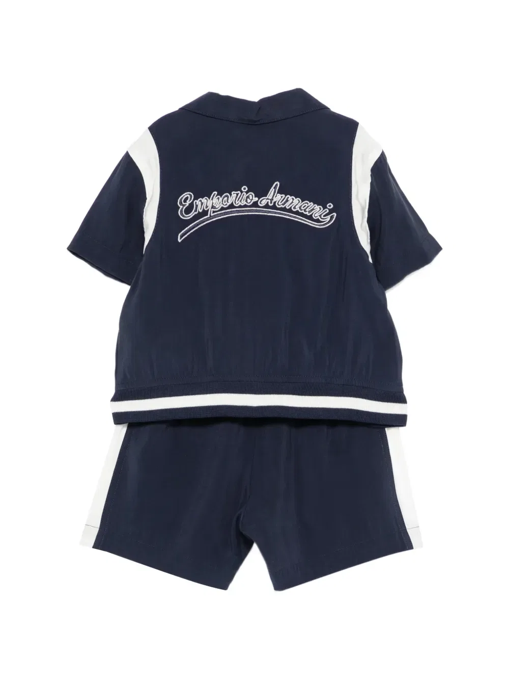Комплект из футболки и шортов с вышитым логотипом Emporio Armani Kids, синий — фото 2