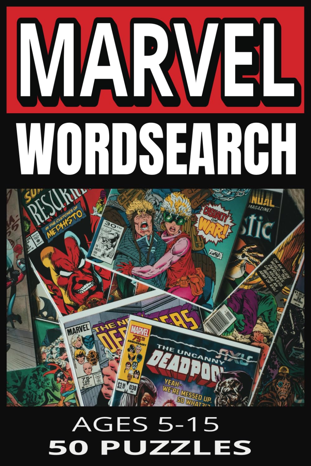 

Marvel Word Search Book for Children: All of your favourite characters, storyines included in 50 puzzles with solutions at the back of the book. A great gift and pocket aized (Independently published)