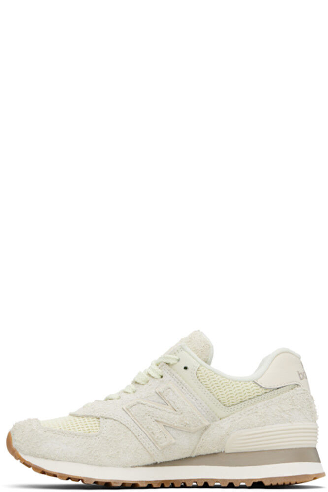 Бежевые и зеленые кроссовки 574 New Balance — фото 3