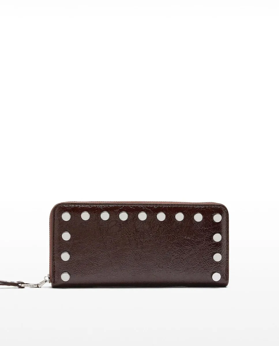 

Большая женская сумка с шипами и молнией Parfois, темно-коричневый