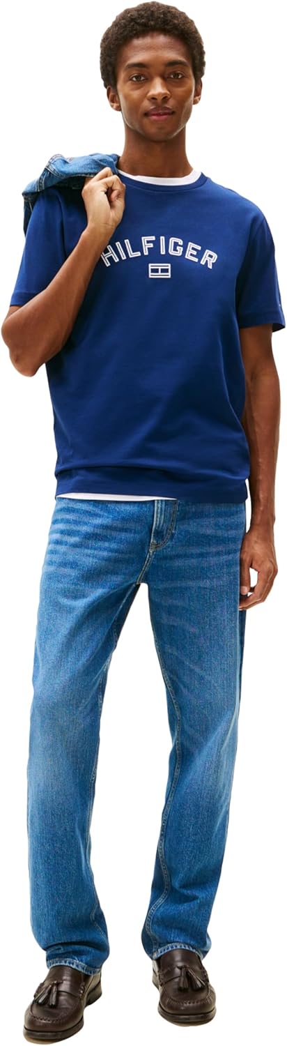Футболка Tommy Hilfiger Short Sleeve Cotton Graphic with Hilfiger Logo, синий — фото 3