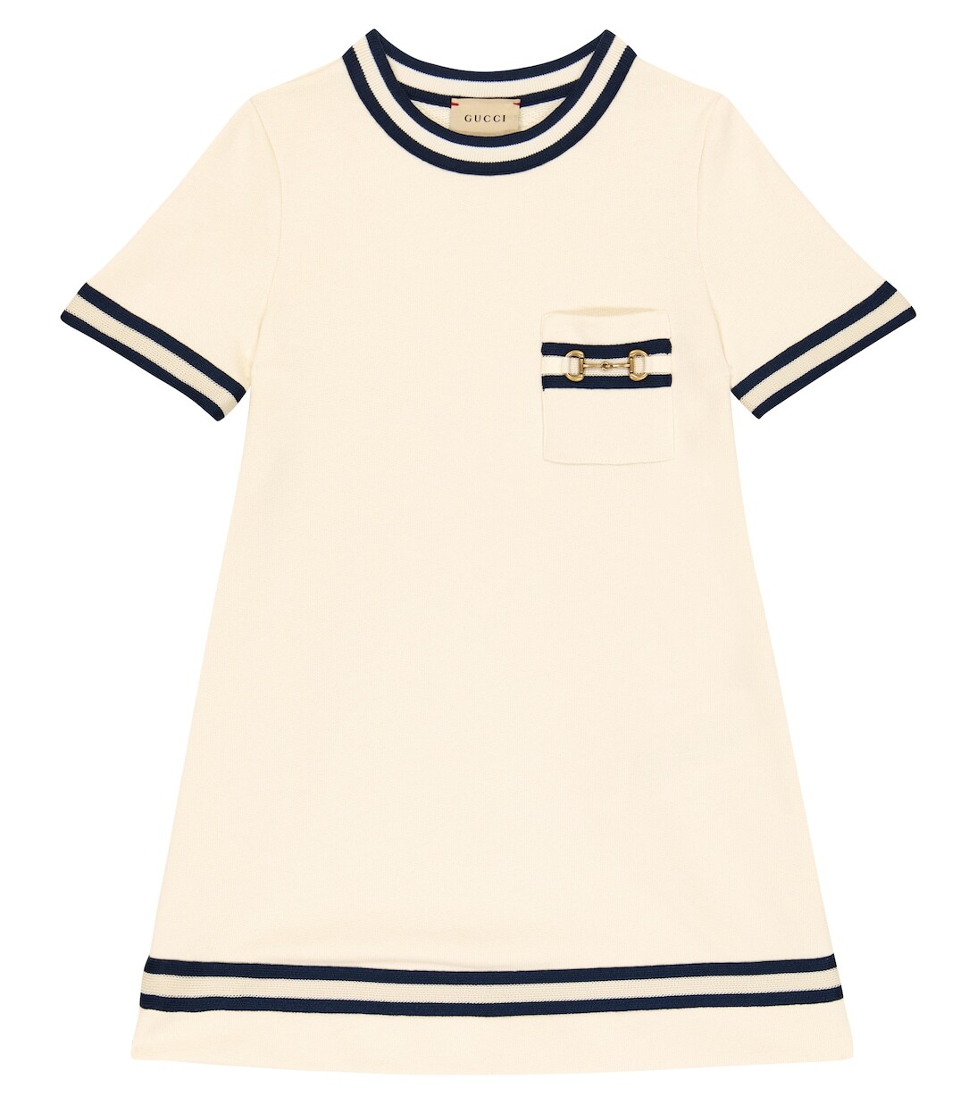 

Хлопковое платье horsebit Gucci Kids, белый