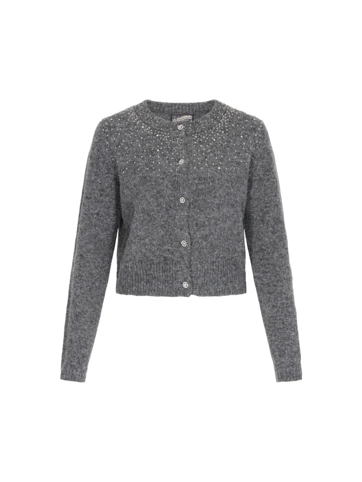 

DreiMaster Женский кардиган темно-серого меланжевого цвета