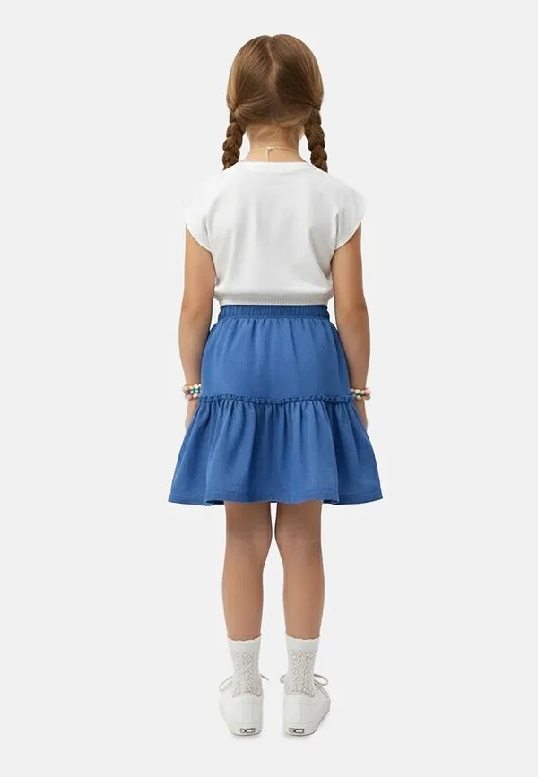 Bekleidung укороченный топ и юбка с цветочным принтом, юбка-солнце Denokids, White Cff Y — фото 2