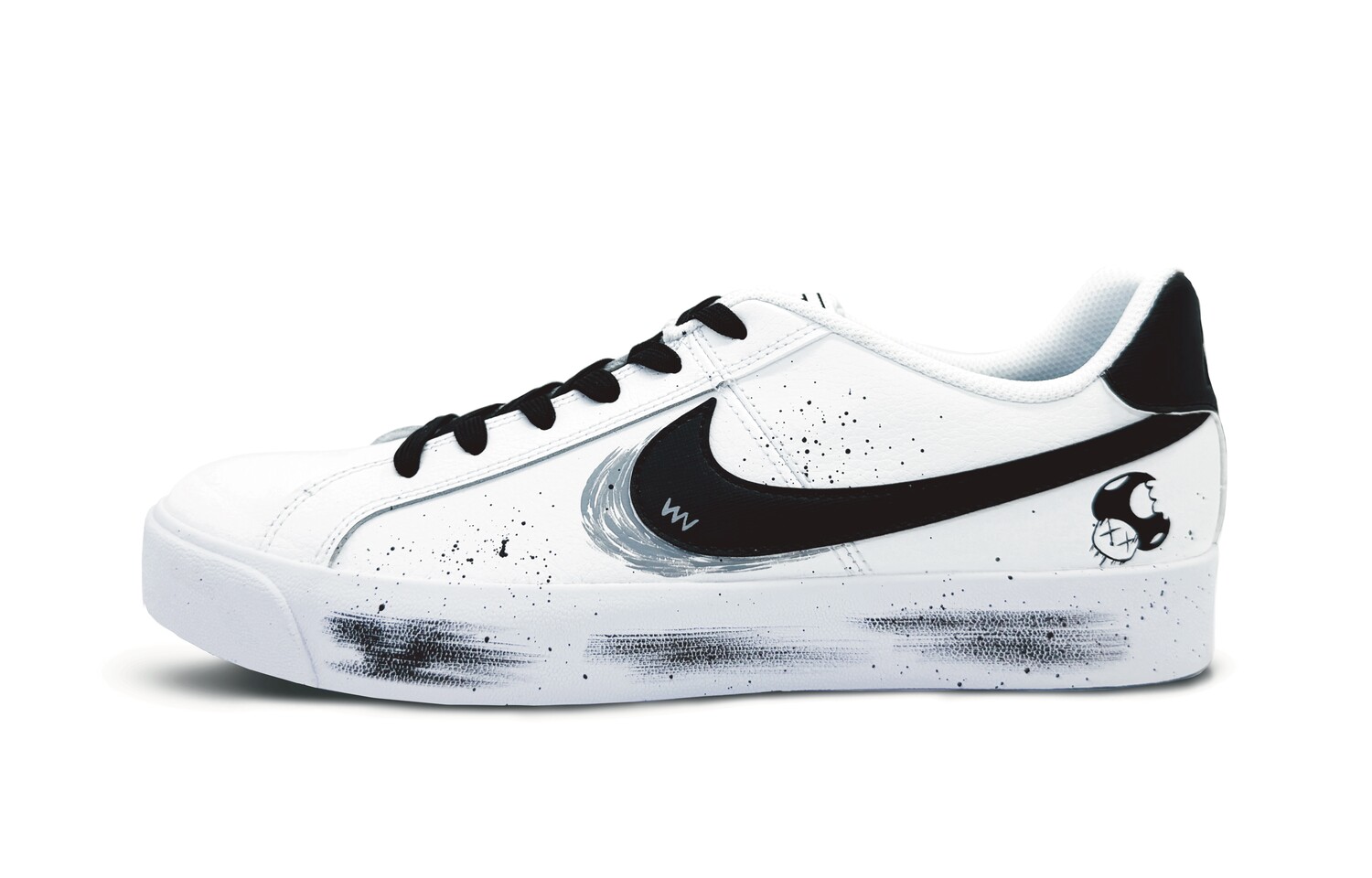

Кроссовки Nike Court Royale Skateboarding Shoes Unisex Low-top Black/white/gray, черный/белый/серый