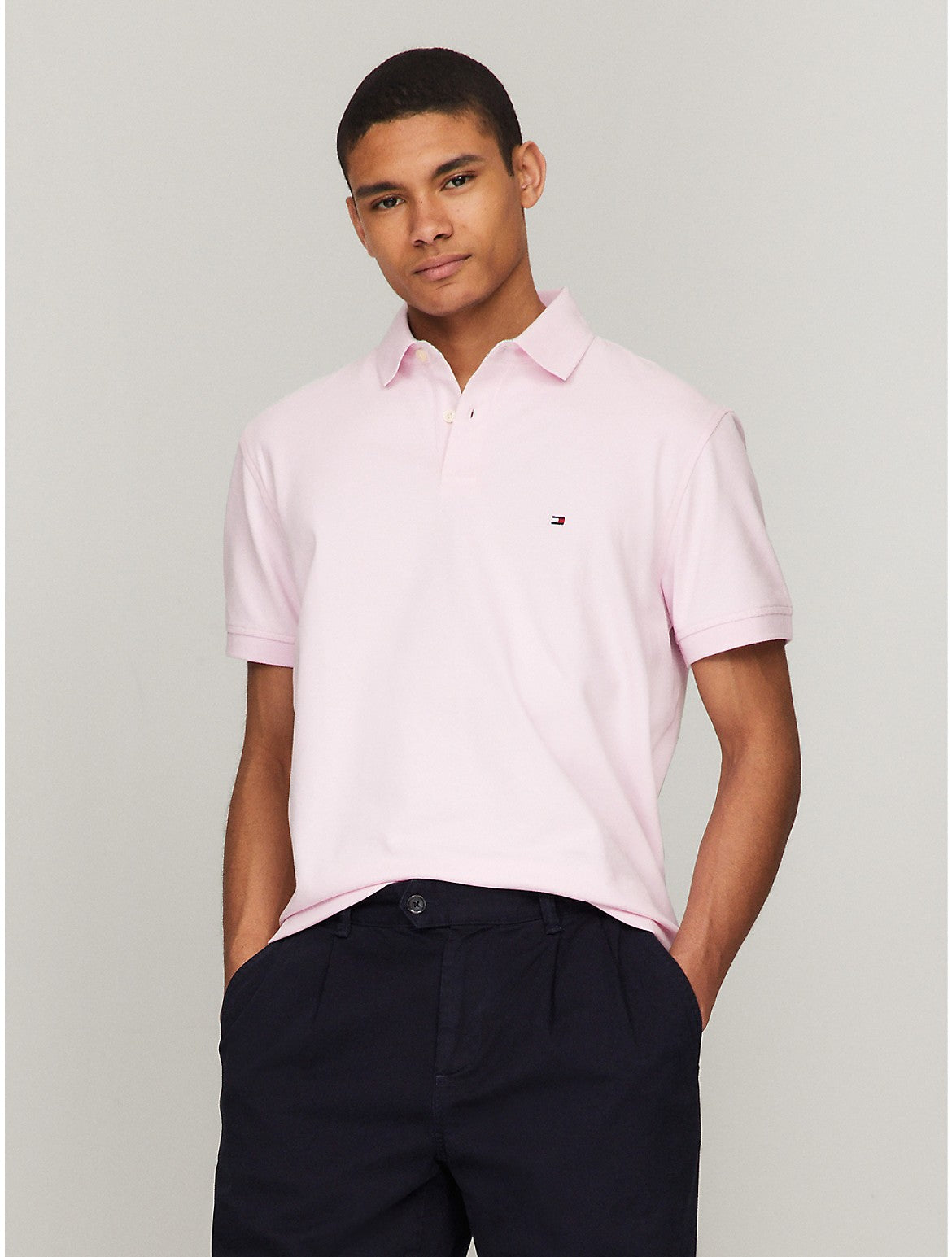

Мужская рубашка Tommy Hilfiger Stretch Regular Fit Tommy Polo, цвет simple pink