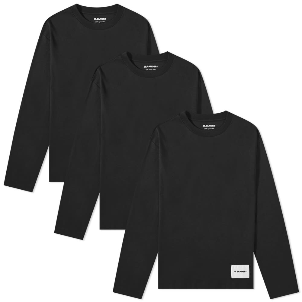 

Футболка с длинными рукавами Jil Sander — набор из 3 штук, черный
