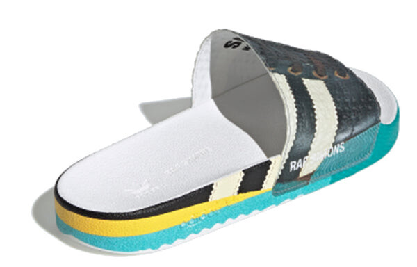 Тапочки x raf simons samba adilette slides 'trompe l'oeil' Adidas, черный — фото 2