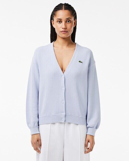 

Женская куртка Lacoste из натурального хлопка с V-образным вырезом Lacoste, светло-синий