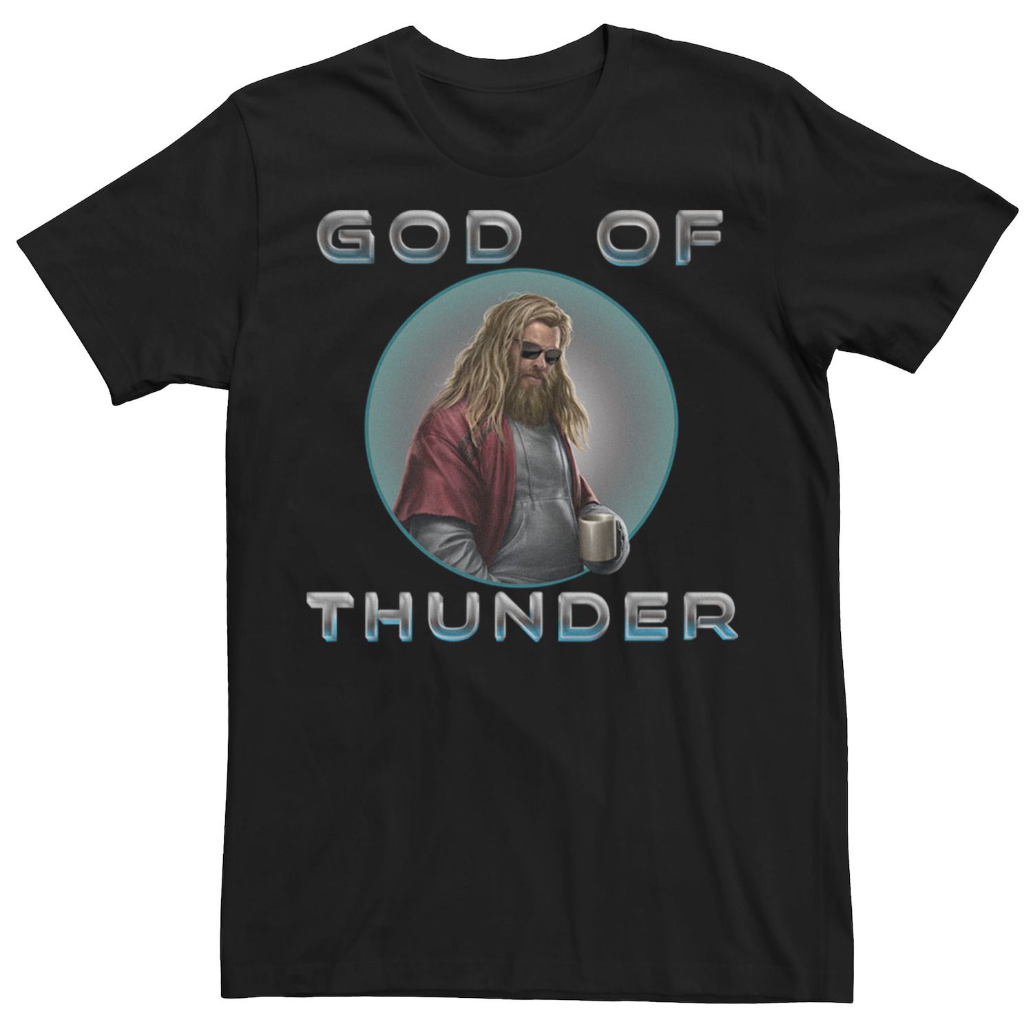 

Мужская футболка с круглым портретом и рисунком Marvel God Of Thunder Licensed Character