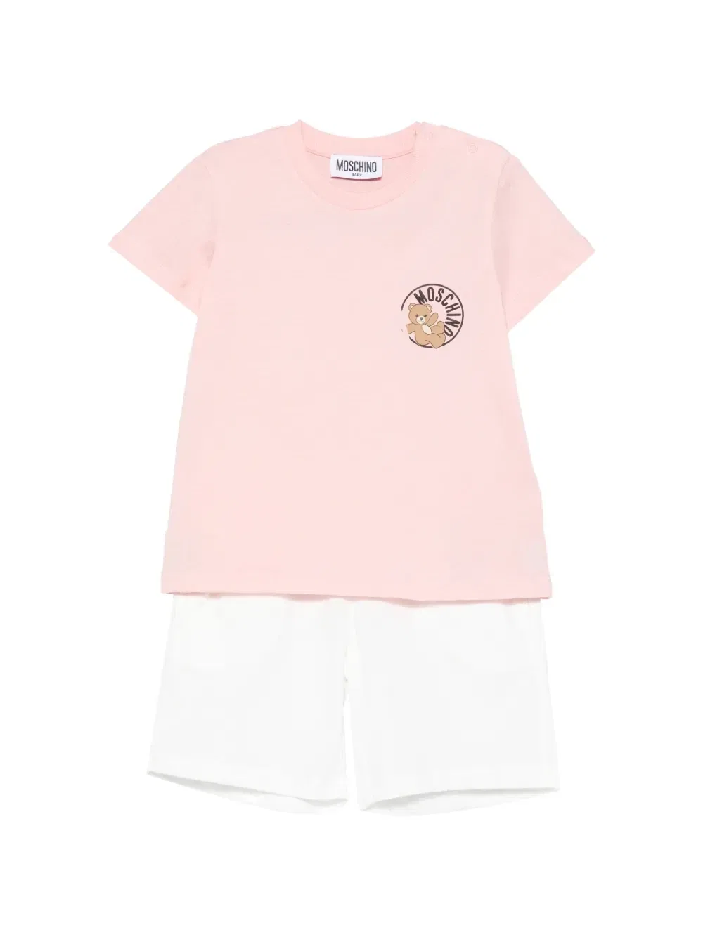 Комплект с шортами и принтом в виде мишки Moschino Kids, розовый