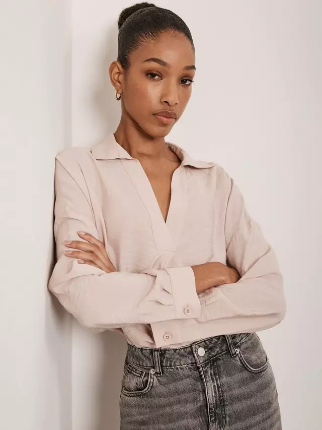 

Рубашка Mint Velvet Open Collar Throw On, цвет light pink
