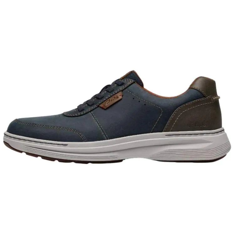 Clarks Кожаные повседневные туфли Craftwell Lace мужские Marine Blue