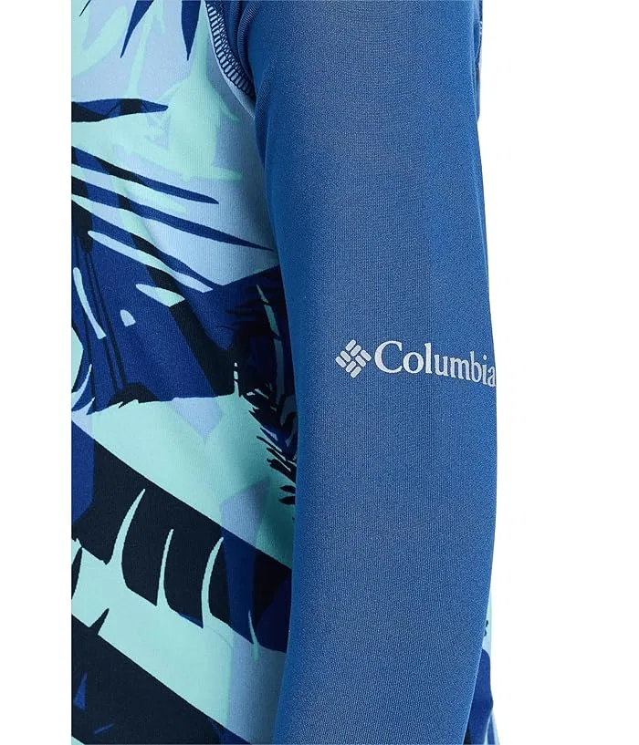 Футболка с длинным рукавом UPF 50 Sandy Shores Printed Long Sleeve Sunguard Columbia Kids, Mountain Blue Botaniflage/Mountain Blue — фото 3