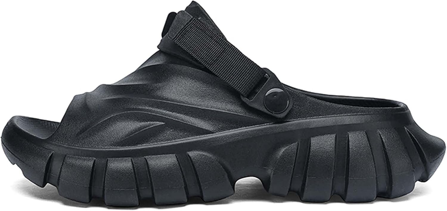 

Мужские нескользящие сандалии из ЭВА для улицы, летние суперкомфортные перфорированные обувь Generic, черный