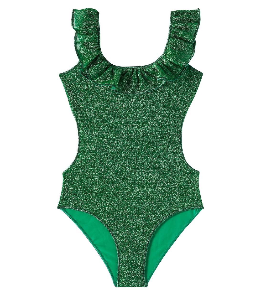 

Купальник с рюшами Lumière из ламе Oséree Kids, Emerald Green