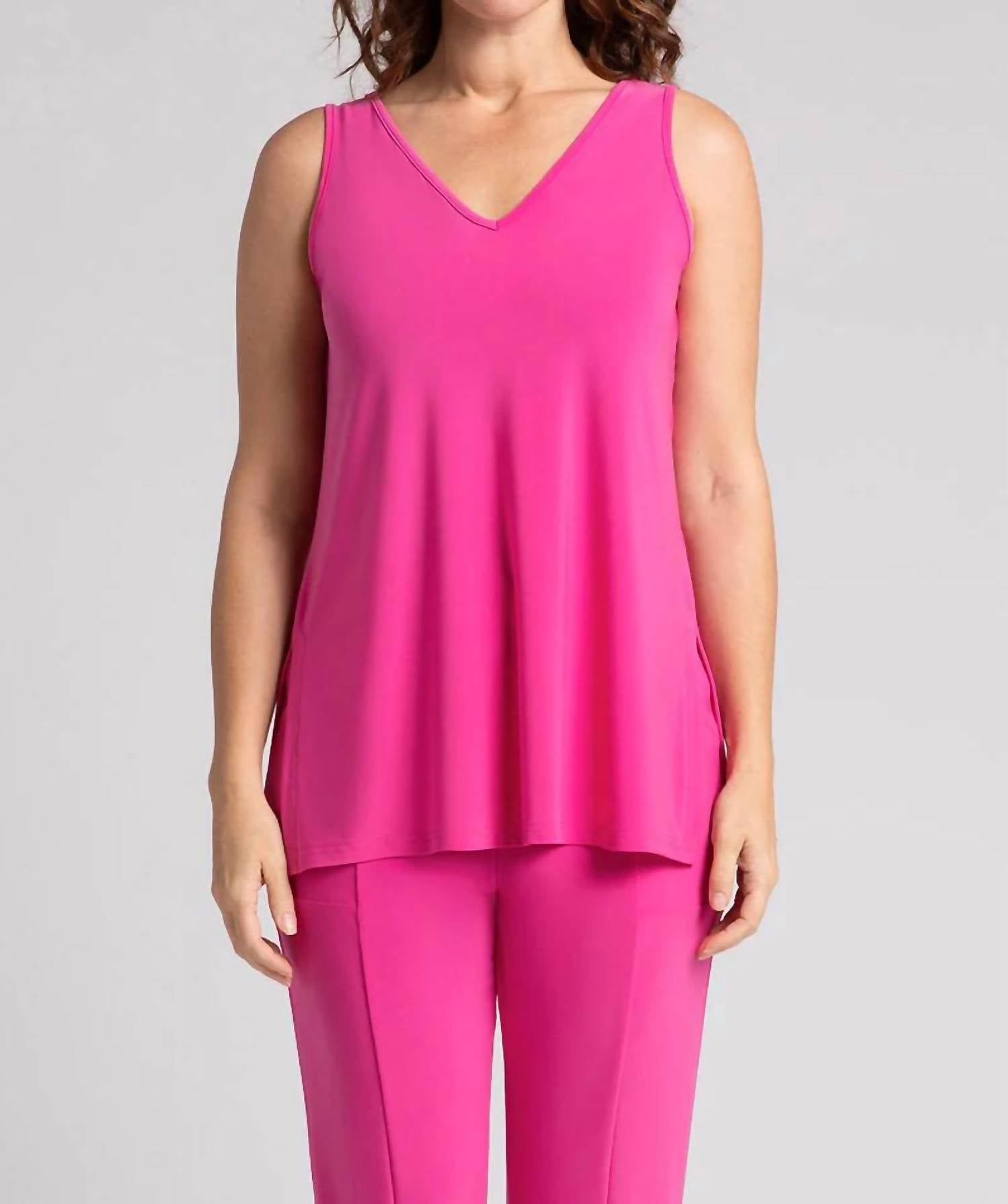 

Двусторонний топ Go To Tank Top в цвете пион Sympli, цвет peony