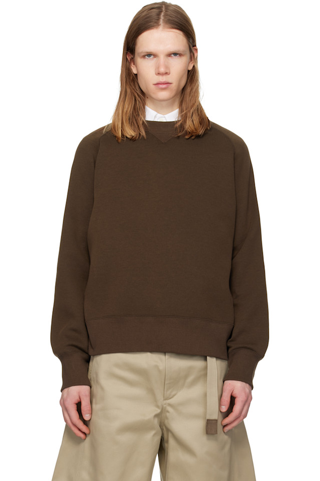 

Толстовка-Пуловер из губки Sacai, коричневый