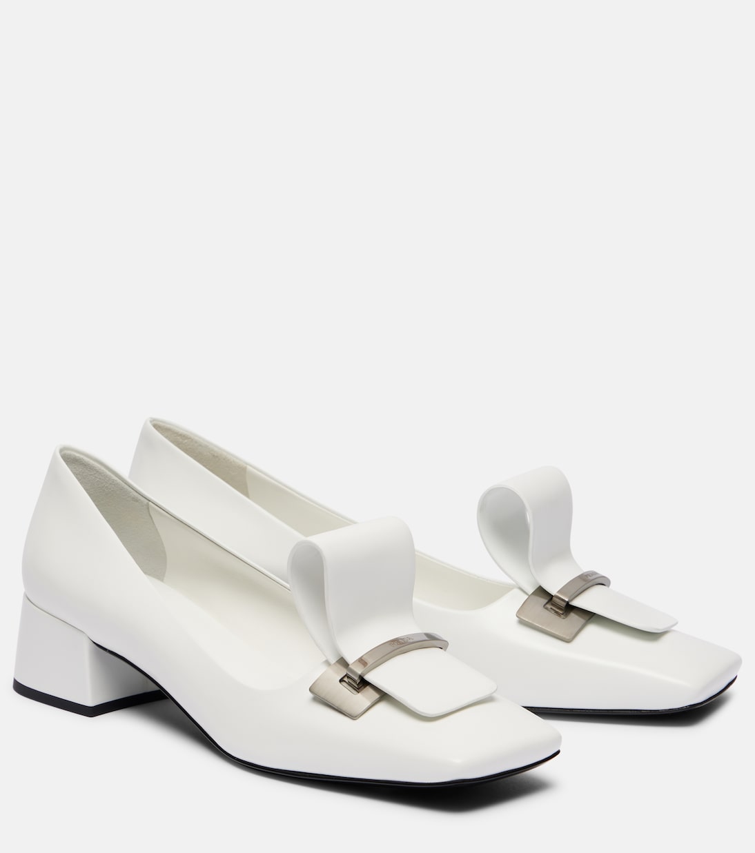 Кожаные лоферы Prada, белый